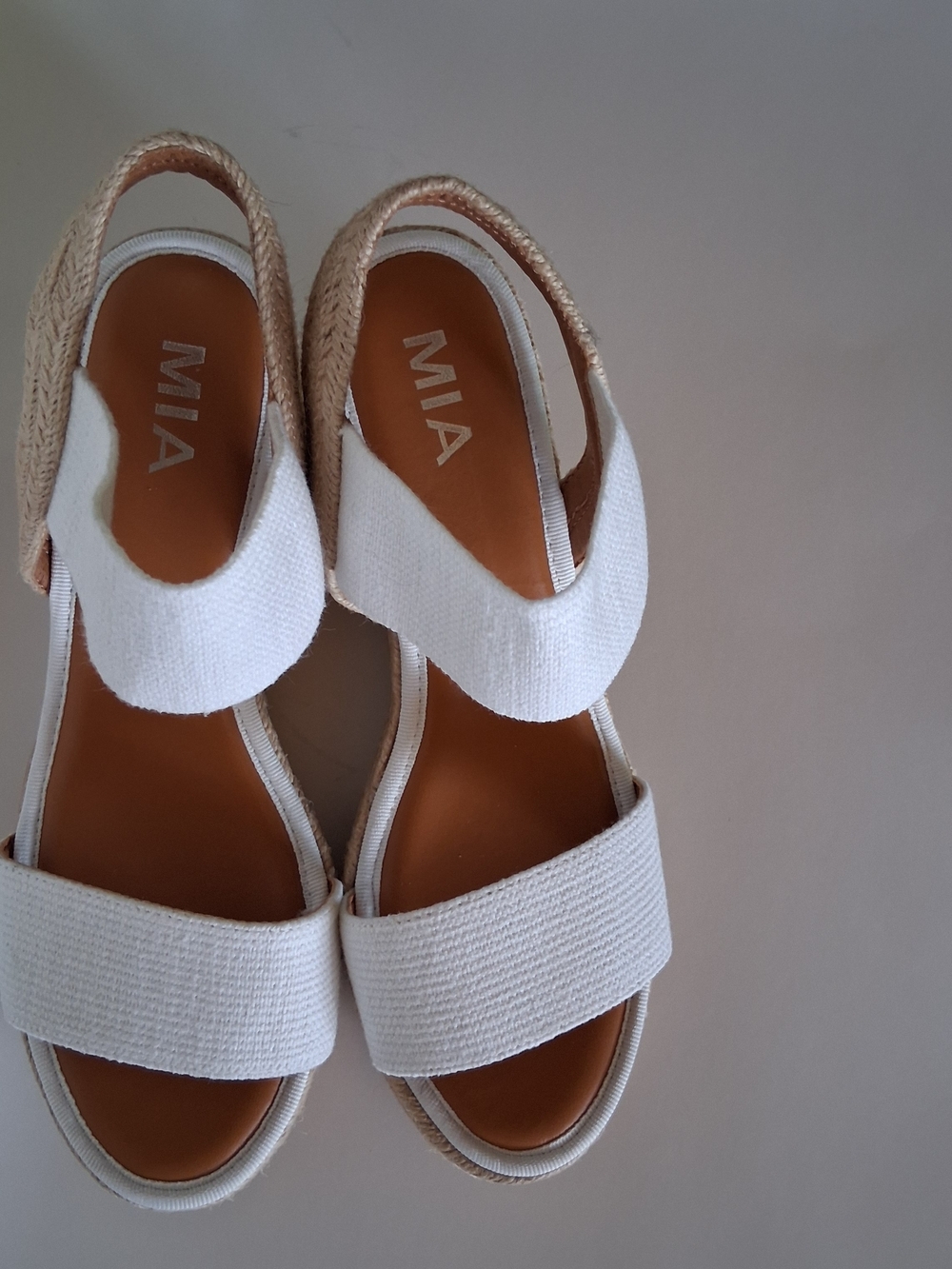 MIA Cream Canvas Espadrille Slingback Sandals - Picture 9 of 11
